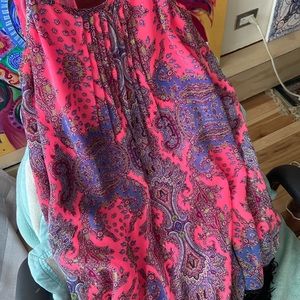 I.Madeline Hot Pink Patterned Tassel Dress